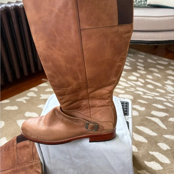 Wide Calf Boots-Real Leather. CUSTOM MADE. Size 8. More details in description. - Picture 11 of 12